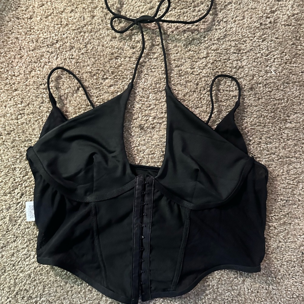 Chic Black Halter Crop Top